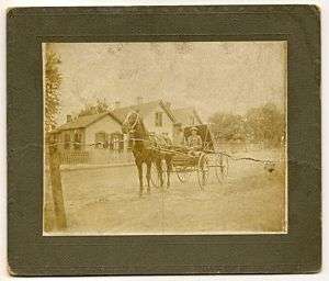 Real photo Man Horse and carriage buggy Peoria IL Illinois Ill 