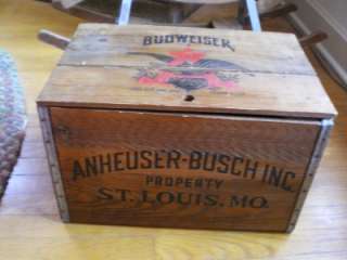   Budweiser Beer Wood Wooden Checkerboard Checkers Game Board Crate Box