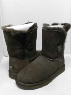 NEW WOMEN UGG BOOT BAILEY BUTTON CHOCOLATE 100% AUTHENTIC IN ORIGINAL 