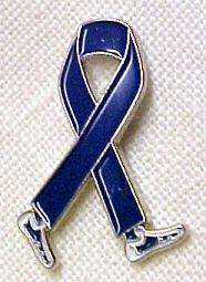 Colon Cancer Awareness Month is March Blue Ribbon Walking Legs Lapel 