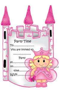 FAIRY PRINCESS PARTY INVITATIONS Girls Birthday NEW  