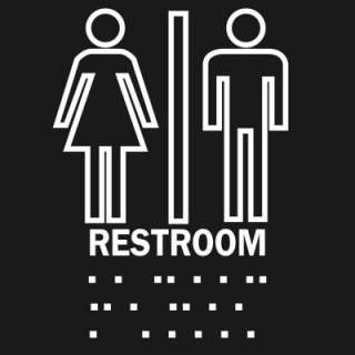 in. x 8 in. Plastic Braille Restroom Sign 70103 