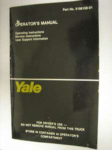 Yale 5198158 01 Narrow Aisle Forklift Operators Manual  
