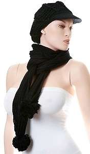 Womens Newsboy Hat & Scarf Set   Choose your color  