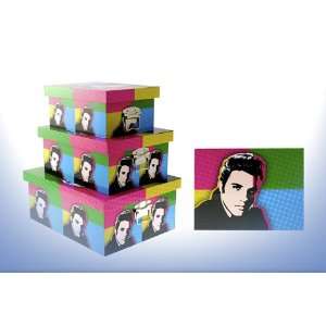 Bunte Elvis Presley Wooden Aufbewahrungsboxen   3 teiliges Set  