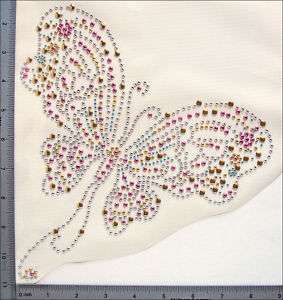 Pcs Big Rhinestuds Iron On Hot Fix Transfer Colorful Butterfly 9x9 