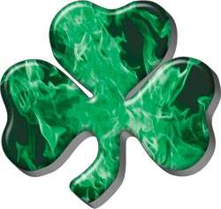 Irish Shamrock Inferno Green Decal Sticker Graphic FF78  