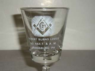 Vintage 70s Masonic Potentate Ball & Toasting Glass PA  