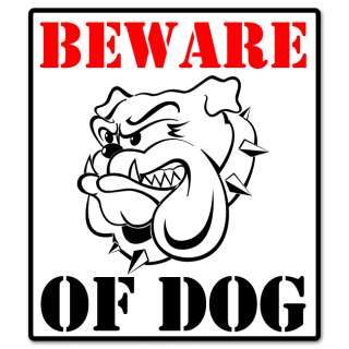 BEWARE OF DOG warning sign sticker 4 x 5  