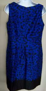 NWT Taylor Black Blue Lined Cotton Dress Versatile 10 M  