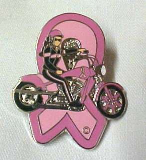 Breast Cancer Pink Ribbon Biker Motorcycle Lady Tac New  