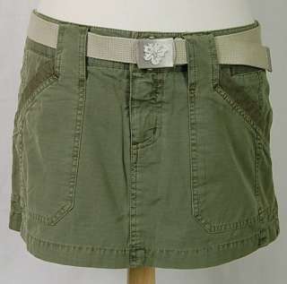 JOIE Casual Utility Mini Skirt w/ Belt  So Fine ARMY  