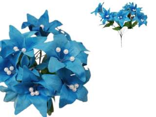 70 TIGER LILY Silk Wedding Flowers SALE   Turquoise  