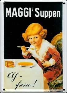 Maggi Kind Mini   Blechschild Werbung Schild 8 x 11 cm  
