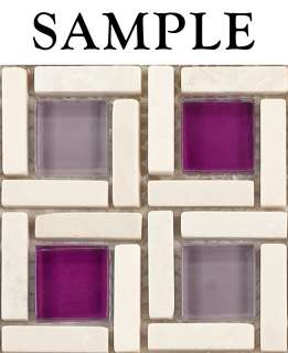   Bathroom Window Dark Light Purple Glass Cream Marfil Mosaic Tile