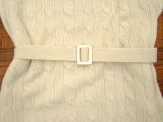   Ralph Lauren Cream Wool Cashmere Blend Knit Belt Sweater Dress Medium