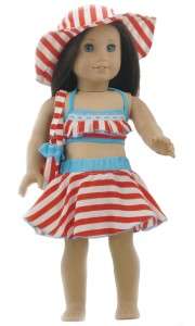 5PCS Doll Clothes Beachwear outfit suit for 18 american girl K8C 