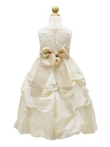 Ivory Taffeta Flower Girl Dress Pick Your Sash Size 2 4 6 8 10 12  710 