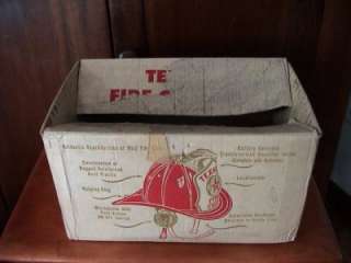 Vintage Texaco Fire Chief Helmet with microphone loudspeaker and box 