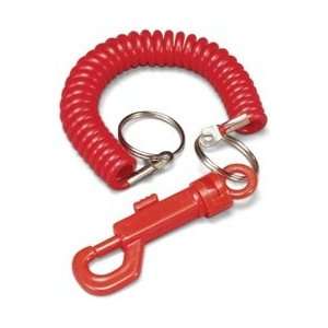  Baumgartens Coil Key Chain With Clip Red; 5 Items/Order 