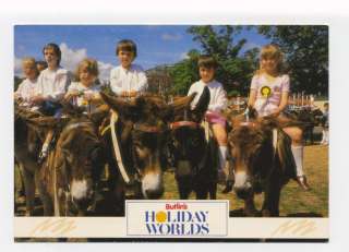 ms1853   Butlins Holiday World   children on donkeys   postcard  