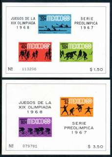 Mexico 983a, 985a MNH, Olympic Games 1968 s4733  