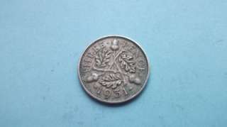 1931 GEORGE V SILVER THREEPENCE 3D COIN  