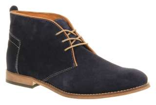 Mens H By Hudson Vasa Casual Navy Blue Suede Lace Up Desert Boot Shoes 