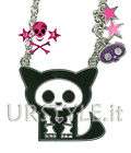 COLLANA SKELANIMAL​S KIT CAT EMO GOTH DARK SCENE QUEEN