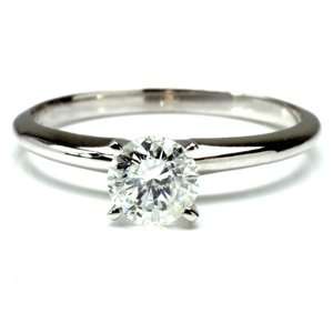   Carat Round Diamond 14k White Gold Solitaire Engagement Ring Jewelry