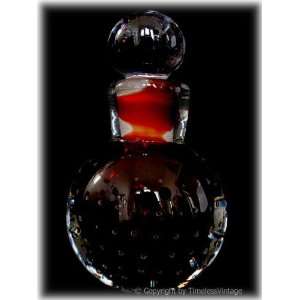    Art Deco Art Glass Bubble Ruby Perfume Bottle