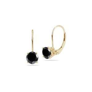   50 Cts Round A Black Diamond Stud Earrings in 14K Yellow Gold Jewelry