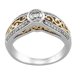 Elegant and Stylish 1/2 ct. tw. Two Tone Engagement Ring (Part of 