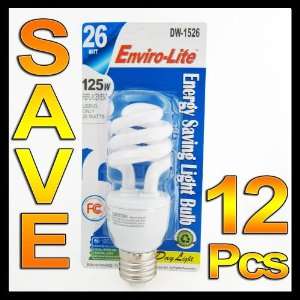  12 Energy Saving Light Bulbs CFL 26W/125W Lamp Energy 120v 