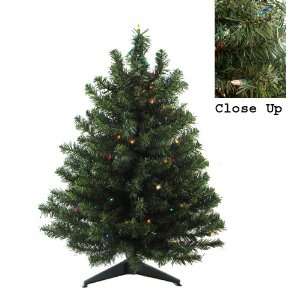  3 Pre Lit Natural Two Tone Pine Artificial Christmas Tree 