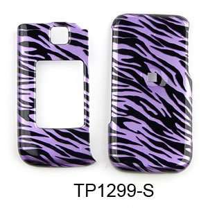  Purple with Black Zebra Animal Print Snap on Hard Skin 
