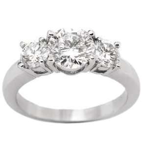   Platinum Certified Round Brilliant Diamond Three Stone Engagement Ring