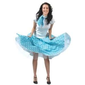 50s Blue Sock Hop Rock n Roll Fancy Dress Costume   Size US 8 12 