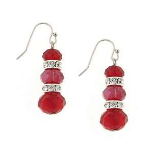  Triple Lux Cut Red Crystal Drop Earrings Jewelry