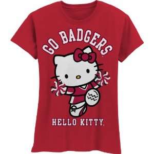   Badgers Hello Kitty Pom Pom Girls Crew Tee Shirt