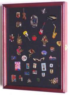 Lapel Pin patches Medal Display Case Cabinet Shadow Box  
