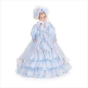 Porcelain Doll in Blue Bonnet