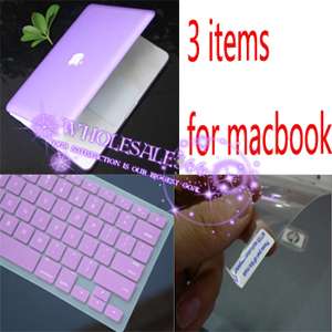   Apple Macbook PRO 13 Purple Rubberized Hard Case keyboard Cover 3in1