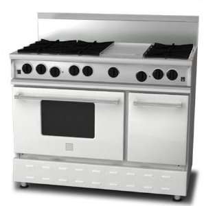   Range RNB 48 Inch Propane Gas Range With 12 Inch Griddle   White