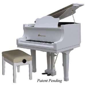  44 Key String Baby Grand Piano with Bench in White by 