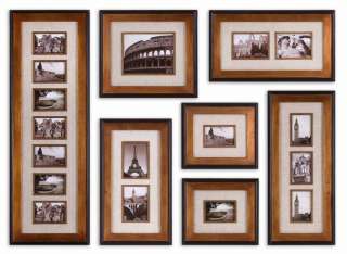 Set 7 Black Gold Picture Frame Photo Collage Wall Mout  