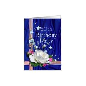  60th Birthday Party Invitation White Rose Card Toys 