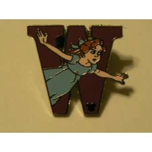 Disney Trading Pin NEW 2011 Alphabet Letter W for Wendy Hidden Mickey 