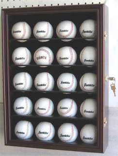 20 Baseball and Cube Display Case Cabinet, with Lock  