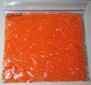 1000 Orange plastic Round Faceted beads 6mm diameter CREATE YOUR OWN 